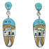 Sterling Silver Multicolor Native American Pueblo Design Earrings YX53283