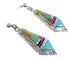 Multicolor Inlay Sterling Silver Earrings RX55338