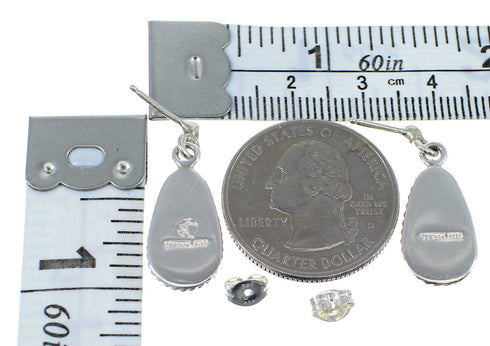 Genuine Sterling Silver And Turquoise Inlay Earrings RX55363