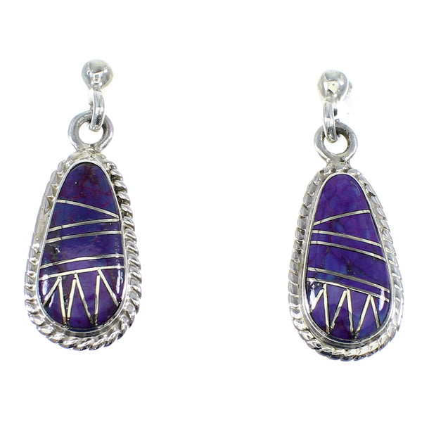 Magenta Turquoise Sterling Silver Earrings RX55381