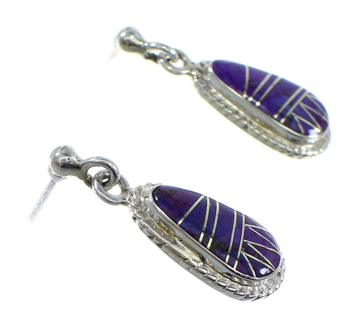 Magenta Turquoise Sterling Silver Earrings RX55381