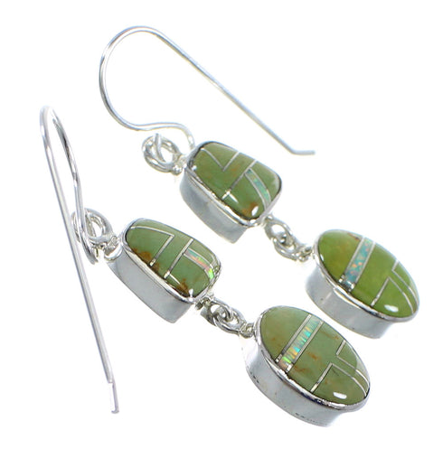 Turquoise Opal Southwest Genuine Sterling Silver Earrings YX52609