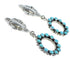 Southwestern Turquoise Silver Post Dangle Earrings YX53430