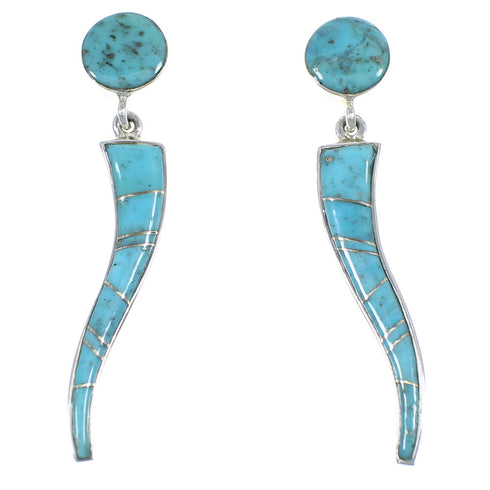 Southwestern Turquoise Sterling Silver Earrings YX53081