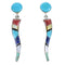Southwestern Multicolor Sterling Silver Post Dangle Earrings YX53086