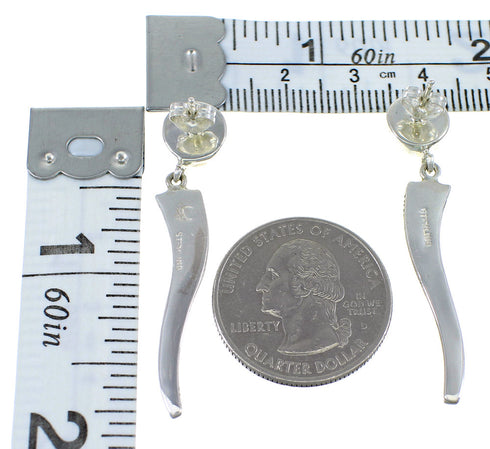 Southwestern Multicolor Sterling Silver Post Dangle Earrings YX53086