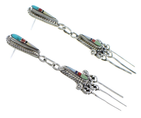 Multicolor Sterling Silver Southwestern Earrings YX53109