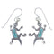 Southwest Lizard Turquoise Sterling Silver Hook Dangle Earrings YX52731