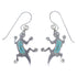 Southwest Lizard Turquoise Sterling Silver Hook Dangle Earrings YX52731