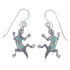 Turquoise Opal Sterling Silver Hook Dangle Lizard Earrings YX52732