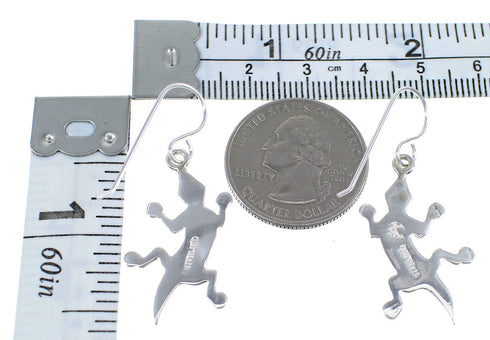 Turquoise Opal Silver Hook Dangle Lizard Earrings YX52733