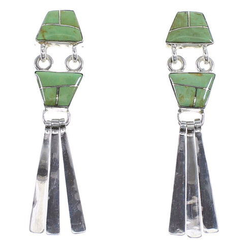 Turquoise Sterling Silver Post Dangle Earrings YX52801