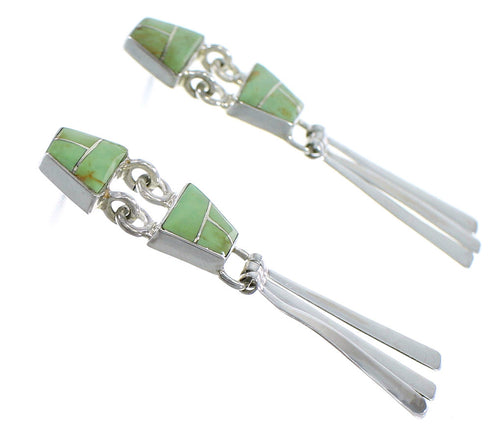 Turquoise Sterling Silver Post Dangle Earrings YX52801