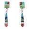 Multicolor Sterling Silver Post Dangle Southwestern Earrings YX52852