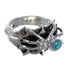 Southwest Turquoise Sterling Silver Spider Ring Size 6-3/4 AX52963