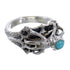 Turquoise Southwestern Silver Spider Ring Size 8-1/4 AX52976