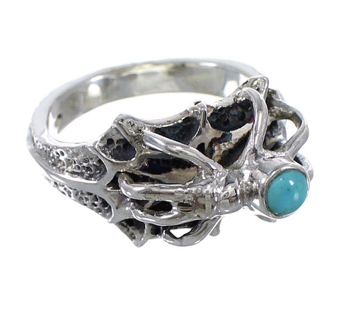 Turquoise Silver Spider Ring Size 5-3/4 AX52969