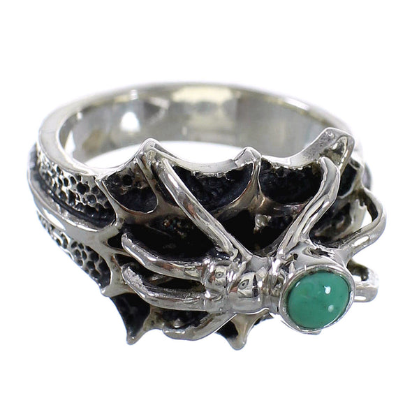 Turquoise Sterling Silver Spider Ring Size 8-3/4 AX53017