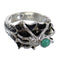 Turquoise Genuine Sterling Silver Southwestern Spider Ring Size 6-1/4 AX53009