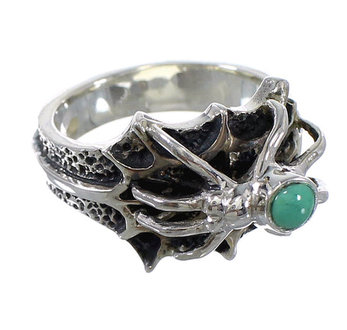 Turquoise Sterling Silver Spider Ring Size 8-3/4 AX53017
