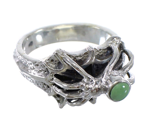 Authentic Sterling Silver And Turquoise Spider Ring Size 7-1/4 AX53021
