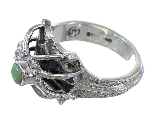 Authentic Sterling Silver And Turquoise Spider Ring Size 7-1/4 AX53021