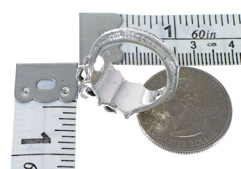 Silver Southwestern Turquoise Spider Ring Size 4-3/4 AX53026