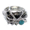 Turquoise Authentic Sterling Silver Southwest Spider Ring Size 7-1/2 AX53056