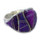 Magenta Turquoise Inlay Silver Ring Size 5-1/4 AX53663