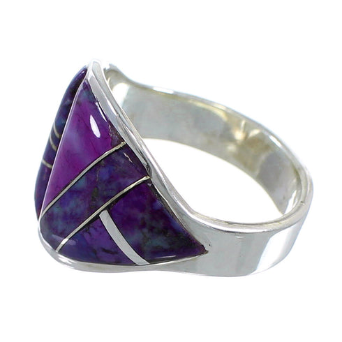 Silver Magenta Turquoise Ring Size 6-3/4 AX53375