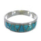 Silver Southwest Turquoise Inlay Ring Size 5-1/4 AX53450