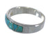 Silver Southwest Turquoise Inlay Ring Size 5-1/4 AX53450