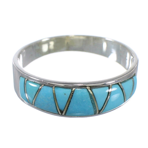 Sterling Silver Turquoise Southwestern Ring Size 5-1/4 AX53519