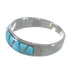 Sterling Silver Turquoise Inlay Southwestern Ring Size 6-3/4 AX53520