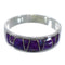 Southwestern Magenta Turquoise Inlay Silver Ring Size 4-3/4 AX53595