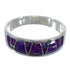 Southwestern Magenta Turquoise Inlay Silver Ring Size 4-3/4 AX53595