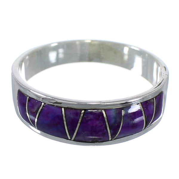 Magenta Turquoise Southwest Silver Ring Size 7-1/4 AX53587