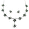 Turquoise Needlepoint Southwest Silver Necklace And Earring Set CX53682
