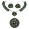 Southwest Needlepoint Turquoise Sterling Silver Necklace And Earring Set CX53703