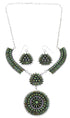 Southwest Needlepoint Turquoise Sterling Silver Necklace And Earring Set CX53703
