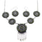 Turquoise Needlepoint Sterling Silver Southwest Necklace And Earring Set CX53839