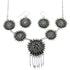 Turquoise Needlepoint Sterling Silver Southwest Necklace And Earring Set CX53839