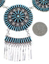 Southwest Turquoise Needlepoint Sterling Silver Necklace And Earring Set EX54075