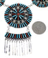 Southwest Turquoise Coral Needlepoint Silver Necklace And Earring Set EX54077