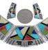 Multicolor Southwest Water Wave Sterling Silver Necklace And Earrings Set CX53608