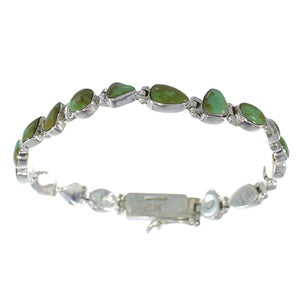 Turquoise Sterling Silver Southwest Link Bracelet AX54091