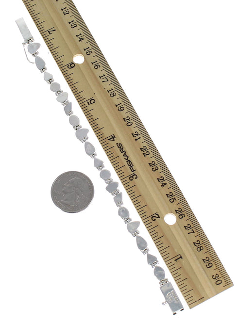 Turquoise Sterling Silver Southwest Link Bracelet AX54091