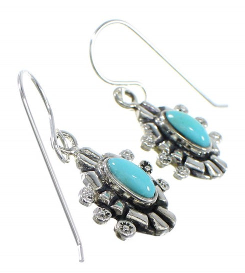 Southwest Silver And Turquoise Hook Earrings RX55271