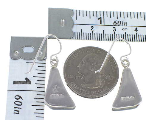 Authentic Sterling Silver Multicolor Inlay Hook Earrings RX55716