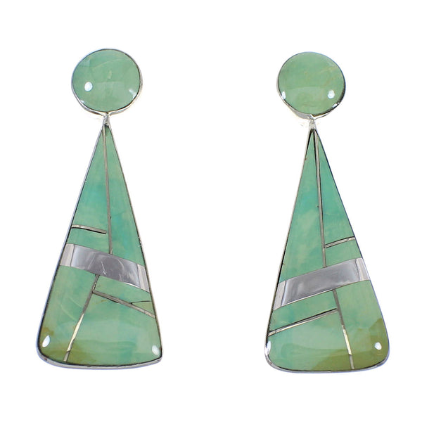 Genuine Sterling Silver Turquoise Post Earrings RX54815